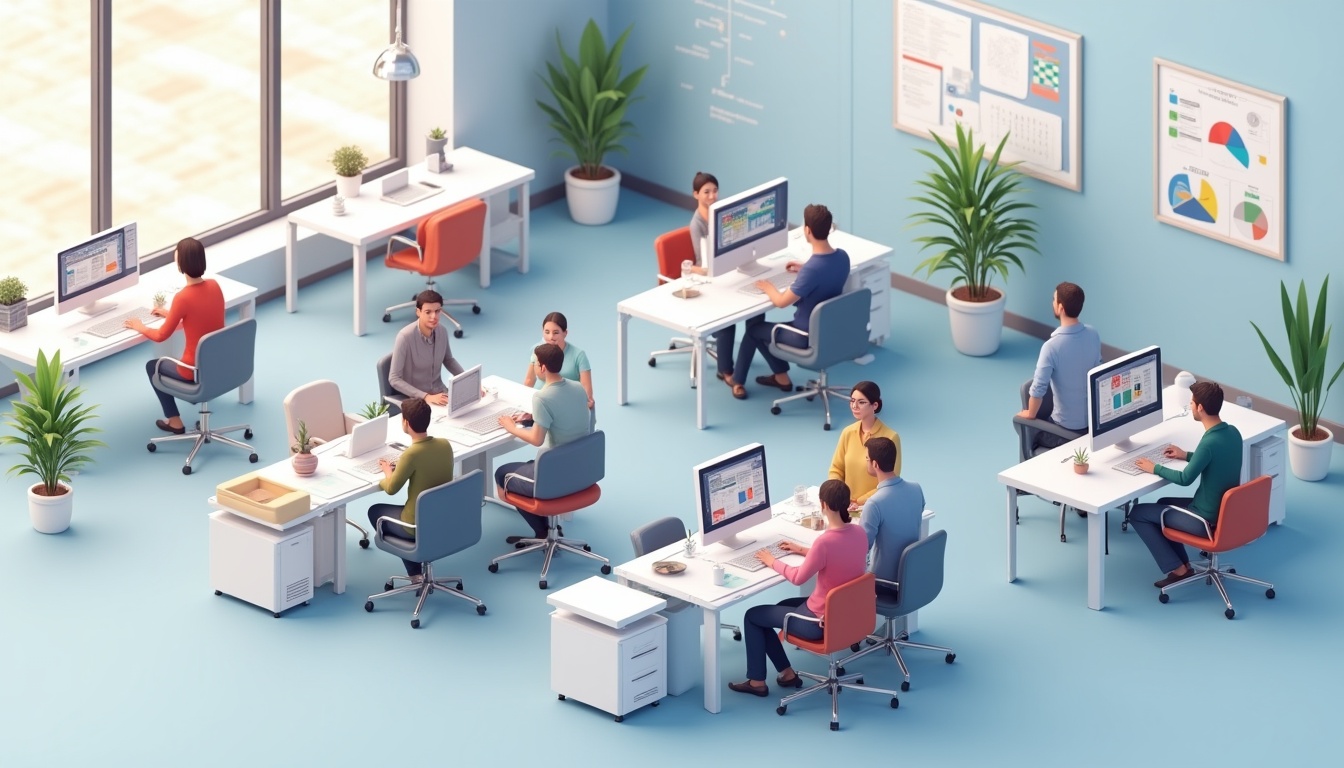 Oameni de afaceri analizând grafice și opțiuni pentru firme creare site